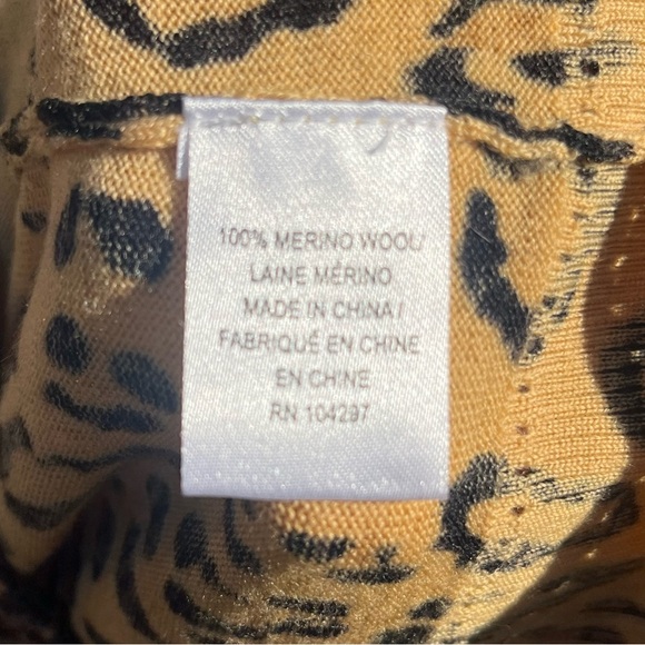 Milly Of New York Vintage 100% Merino Wool Leopard Print Cardigan Size Small - Picture 5 of 13